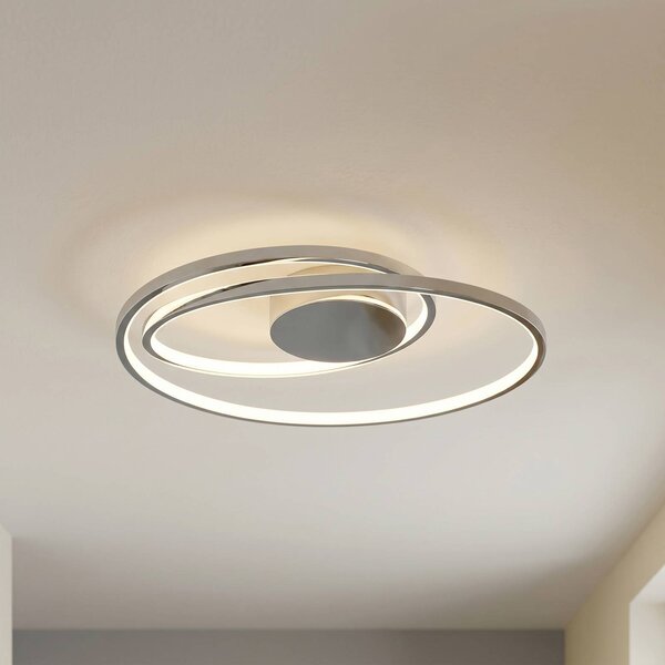 Lampa sufitowa LED Maire Lucande, możliwość ściemniania, chromowy / srebrny, salon / jadalnia, aluminium, nowoczesny