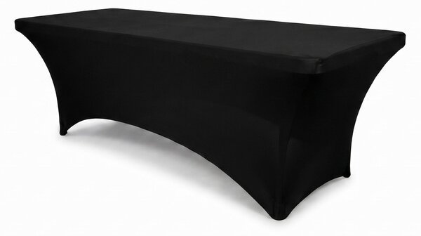 IvoQ elastyczny pokrowiec na stó czarny - 183 x 76 x 76 cm - Do skadanego stou, stou bufetowego i stou imprezowego - Prostoktny - Bez zagniece
