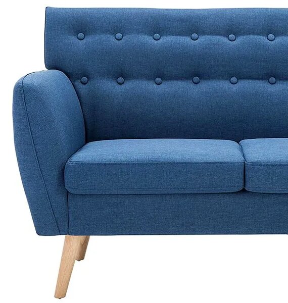 3 osobowa niebieska sofa pikowana F6-G11