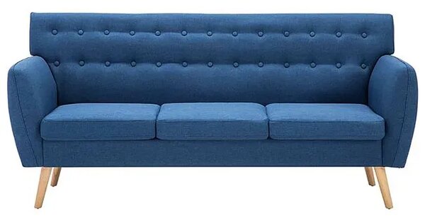 3 osobowa niebieska sofa pikowana F6-G11