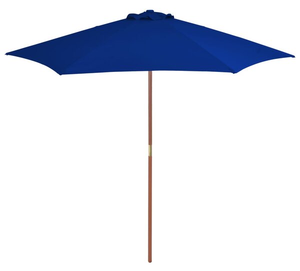 Parasol ogrodowy na drewnianym słupku, niebieski, 270 cm