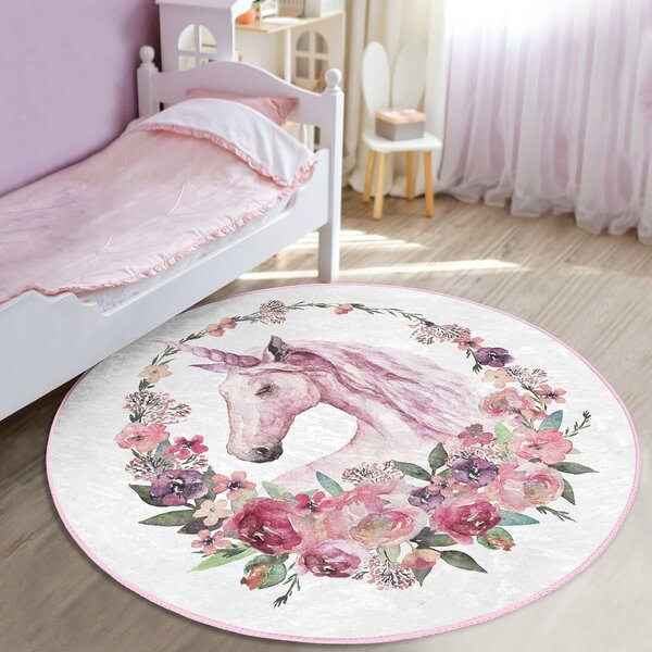 Różowy dywan dziecięcy ø 120 cm Comfort – Mila Home