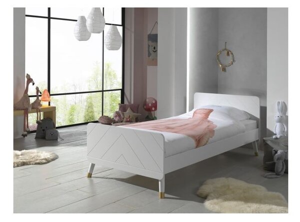 Białe łóżko dziecięce z drewna sosnowego Vipack Billy, 90x200 cm