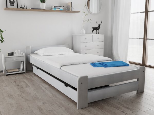 Łóżko Emily 90 x 200 cm, białe Stelaż: Ze stelażem listwowym rolowanym, Materac: Materac Somnia 17 cm