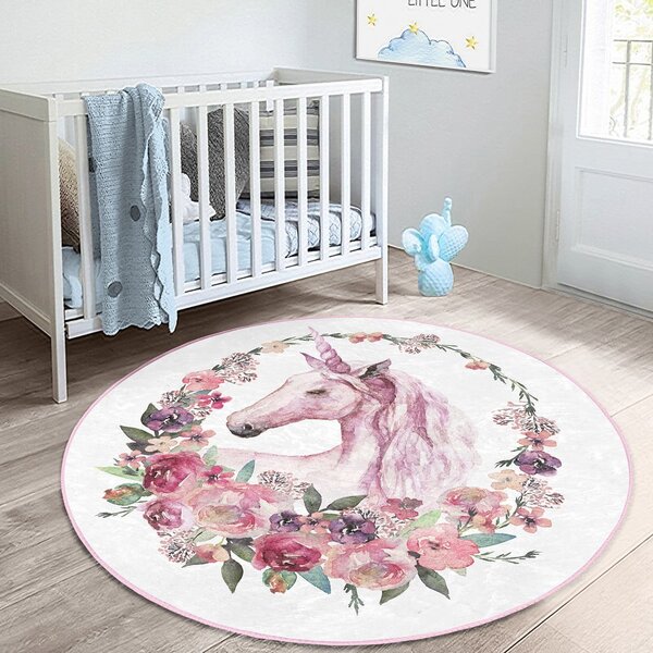 Różowy dywan dziecięcy ø 120 cm Comfort – Mila Home