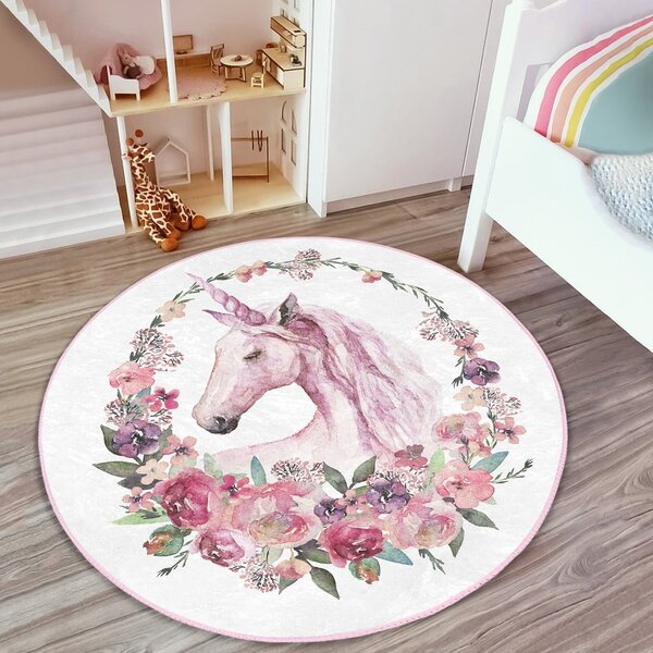 Różowy dywan dziecięcy ø 120 cm Comfort – Mila Home