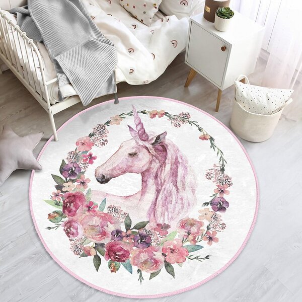 Różowy dywan dziecięcy ø 120 cm Comfort – Mila Home