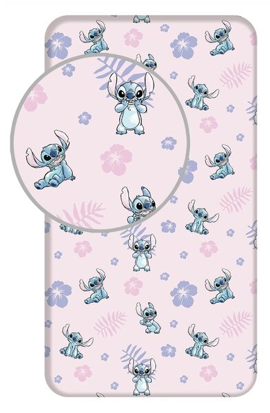 Bawełniane prześcieradło dziecięce z gumką 90x200 cm Lilo and Stitch – Jerry Fabrics