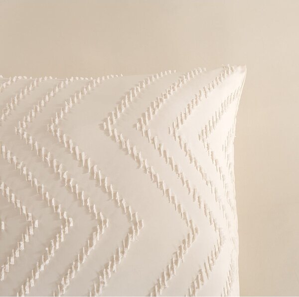 Kremowa pościel jednoosobowa z mikrowłókna 140x220 cm Pure Zigzag – Good Morning