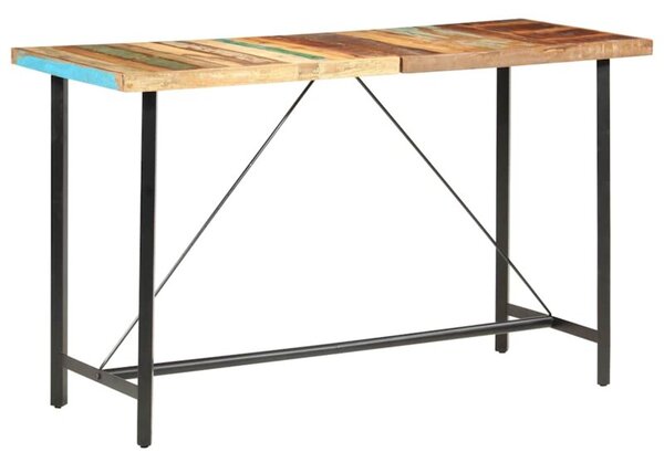 Stolik barowy, 180x70x107 cm, lite drewno z odzysku