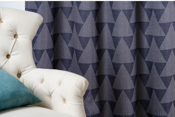 Niebiesko-szara zasłona 130x260 cm Zatapa – Mendola Fabrics