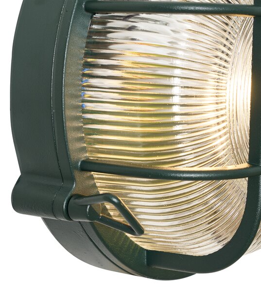 Zewnętrzna lampa ścienna i sufitowa ciemnozielona okrągła IP44 - Noutica
