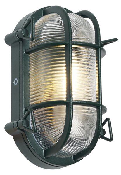 Zewnętrzna lampa ścienna i sufitowa ciemnozielona owalna IP44 - Noutica