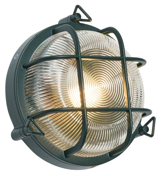 Zewnętrzna lampa ścienna i sufitowa ciemnozielona okrągła IP44 - Noutica