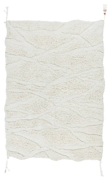 Biały wełniany dywan tkany ręcznie odpowiedni do prania170x240 cm Enkang Ivory – Lorena Canals