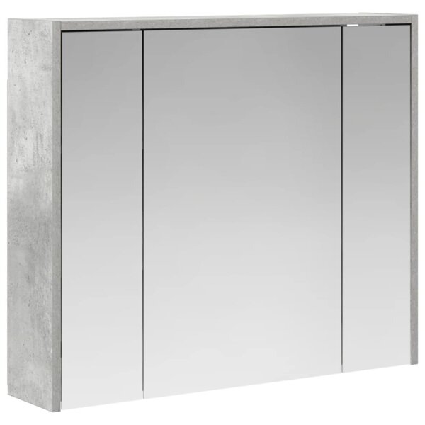 Szafka z lustrem do łazienki betonowy szary 73,5 x 16 x 62,5 cm