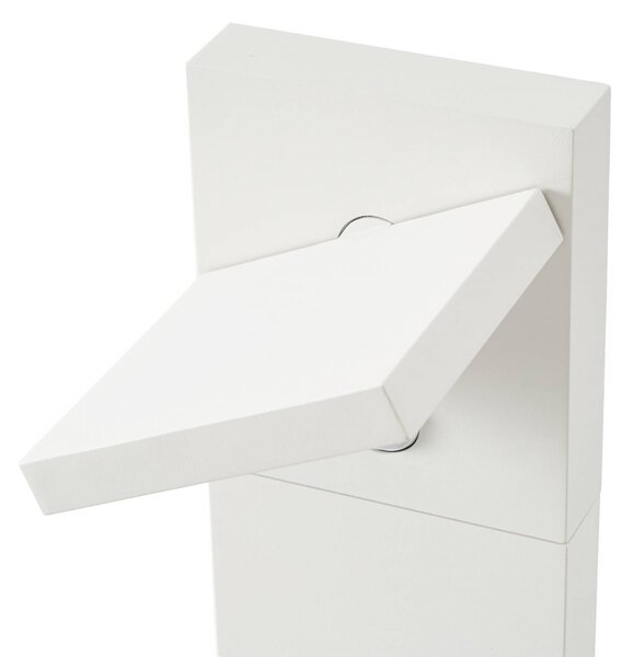 Słupek oświetleniowy LED Lucande Silvan, biały, 65 cm, czujnik, IP54 Silvan, biały / opal, aluminium, nowoczesny