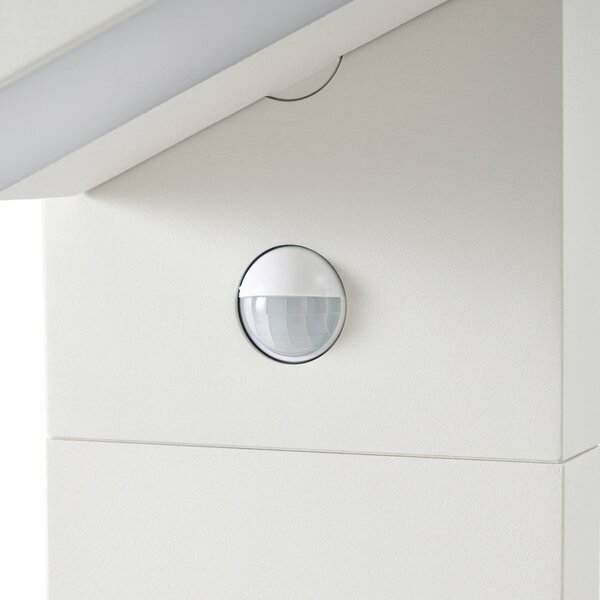 Słupek oświetleniowy LED Lucande Silvan, biały, 65 cm, czujnik, IP54 Silvan, biały / opal, aluminium, nowoczesny