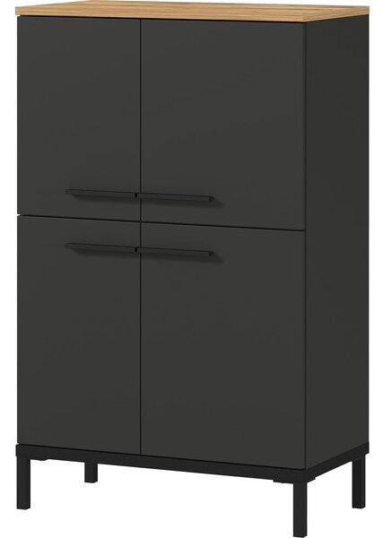 Ciemnoszara wysoka szafka łazienkowa w dekorze dębu 60x97 cm Yonkers – Germania