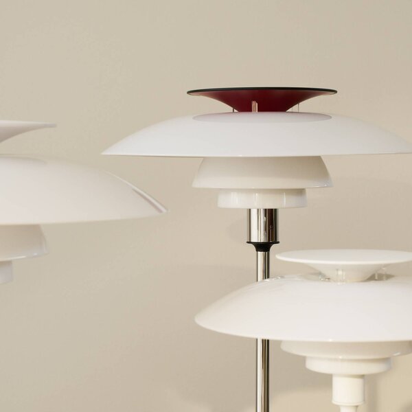 Louis Poulsen Lampa stołowa PH 80, aluminiowy / szary / cynkowy, salon / jadalnia, aluminium, skandynawski