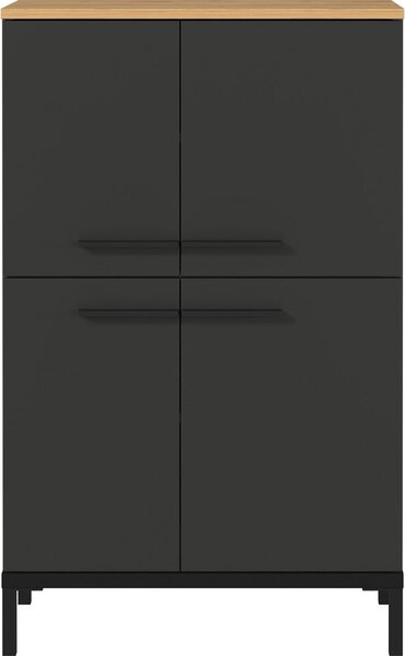 Ciemnoszara wysoka szafka łazienkowa w dekorze dębu 60x97 cm Yonkers – Germania