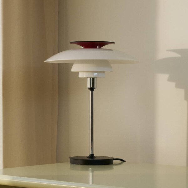 Louis Poulsen Lampa stołowa PH 80, aluminiowy / szary / cynkowy, salon / jadalnia, aluminium, skandynawski