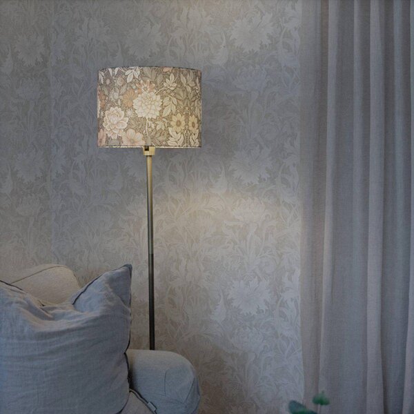 PR Home Lampa stojąca Amy, zielony, salon / jadalnia, tkanina / materiał / jedwab
