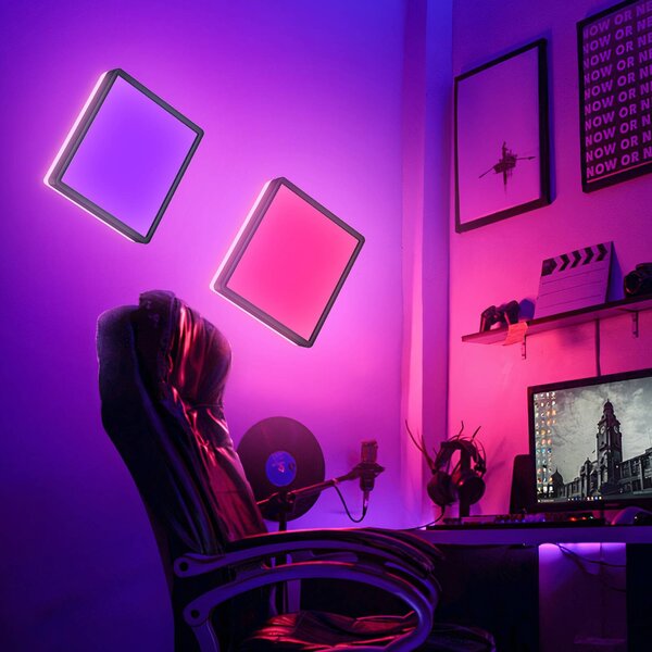 B.K. Licht Panel LED Slim, możliwość ściemniania, czarny, biuro, tworzywo sztuczne