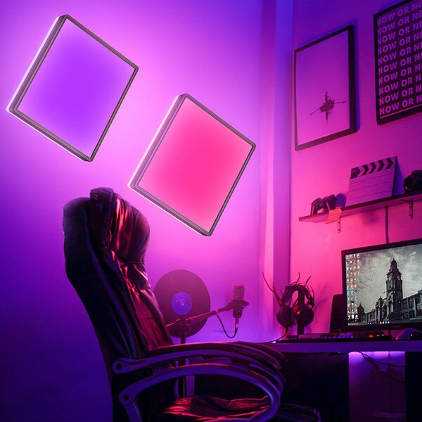 B.K. Licht Panel LED Slim, możliwość ściemniania, czarny, biuro, tworzywo sztuczne