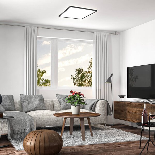 B.K. Licht Panel LED Slim, możliwość ściemniania, czarny, biuro, tworzywo sztuczne