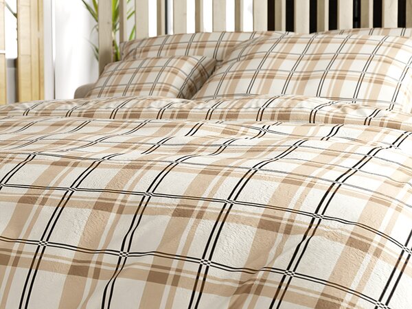 Pościel z mikropluszu PLAID kremowa Rozmiar pościeli: 2 szt 70 x 90 cm | 200 x 220 cm