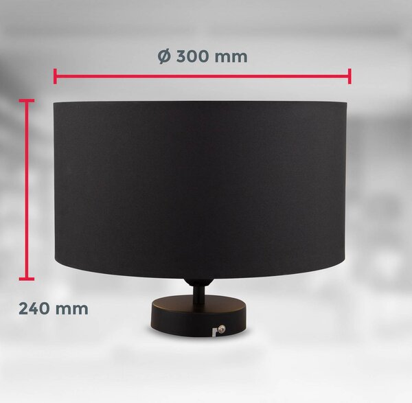 B.K. Licht Lampa sufitowa Kari, możliwość ściemniania, czarny, salon / jadalnia, tkanina / materiał / jedwab, nowoczesny