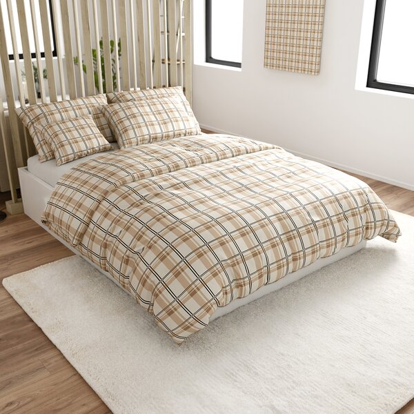 Pościel z mikropluszu PLAID kremowa Rozmiar pościeli: 2 szt 70 x 90 cm | 200 x 220 cm