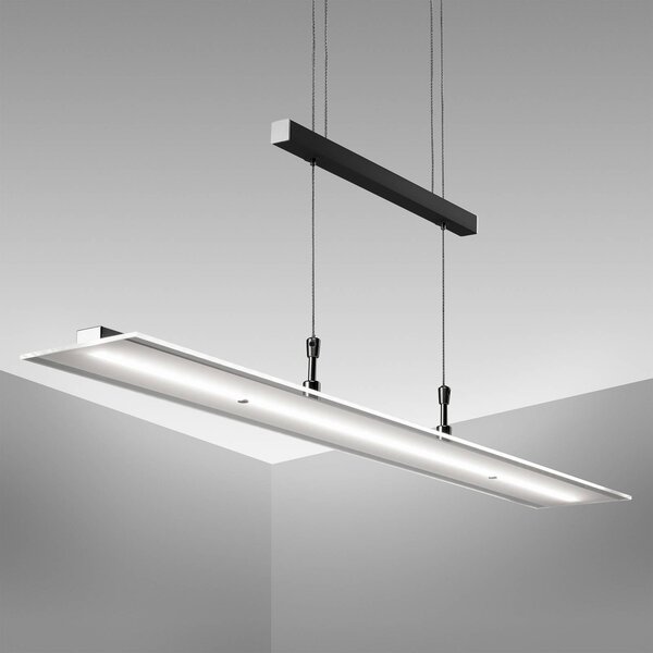 B.K. Licht Lampa wisząca Tick, możliwość ściemniania, czarny, salon / jadalnia, szkło, nowoczesny