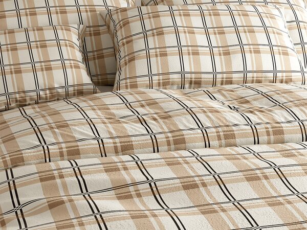 Pościel z mikropluszu PLAID kremowa Rozmiar pościeli: 2 szt 70 x 90 cm | 200 x 220 cm