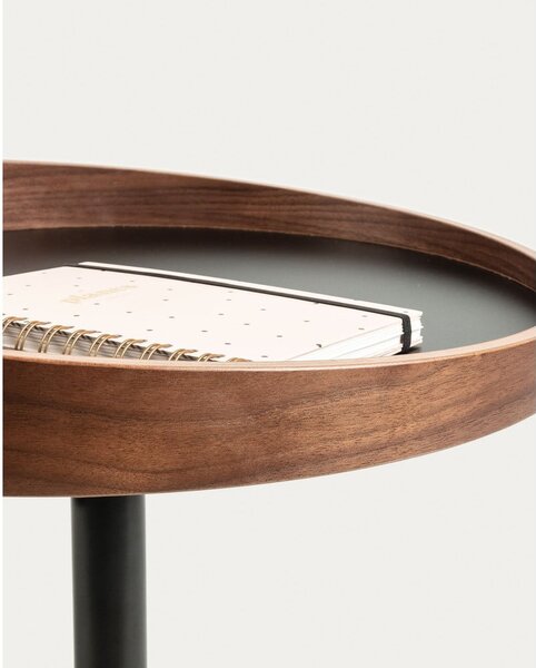 Okrągły stolik z blatem w dekorze orzecha ø 46 cm Kaori – Kave Home