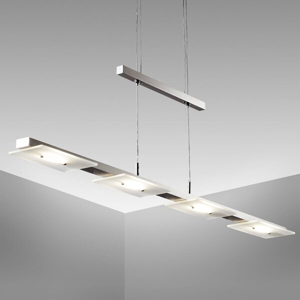 B.K. Licht Lampa wisząca Dina, aluminiowy / szary / cynkowy, salon / jadalnia, metal, nowoczesny