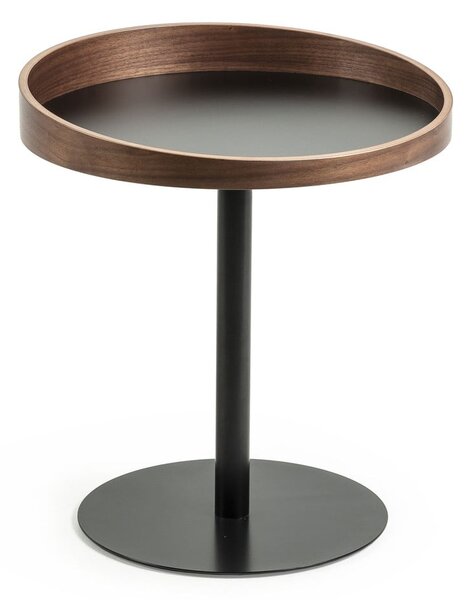 Okrągły stolik z blatem w dekorze orzecha ø 46 cm Kaori – Kave Home
