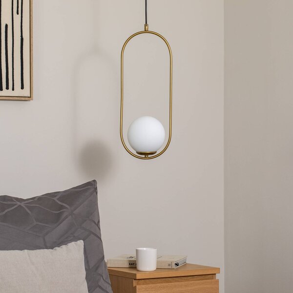 Lampa wisząca szklana Opviq, możliwość ściemniania, mosiężny / złoty, salon / jadalnia, szkło, nowoczesny