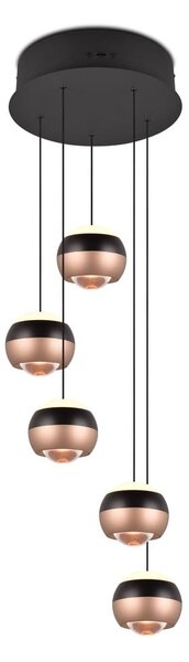 Lampa wisząca LED w czarno-miedzianym kolorze z metalowym kloszem ø 30 cm Orbit – Trio Select