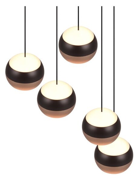 Lampa wisząca LED w czarno-miedzianym kolorze z metalowym kloszem ø 30 cm Orbit – Trio Select