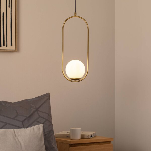 Lampa wisząca szklana Opviq, możliwość ściemniania, mosiężny / złoty, salon / jadalnia, szkło, nowoczesny