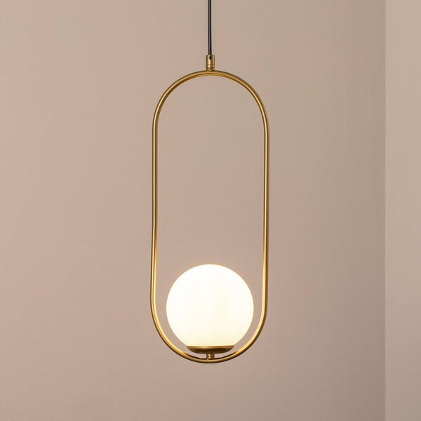 Lampa wisząca szklana Opviq, możliwość ściemniania, mosiężny / złoty, salon / jadalnia, szkło, nowoczesny