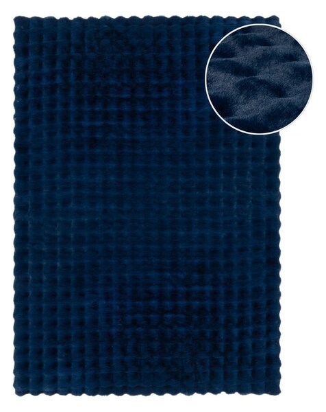 Ciemnoniebieska syntetyczna skóra 80x150 cm Waffle Faux Fur – Flair Rugs