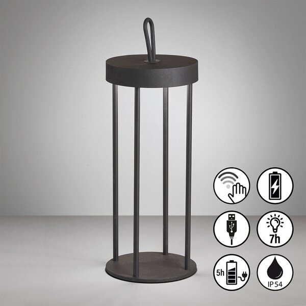 Czarna lampa stołowa LED (wysokość 36 cm) Kante – Fischer & Honsel