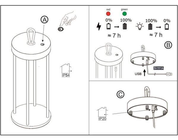 Czarna lampa stołowa LED (wysokość 36 cm) Kante – Fischer & Honsel