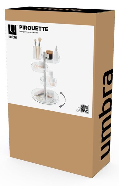 Plastikowy obrotowy organizer łazienkowy na kosmetyki Pirouette – Umbra