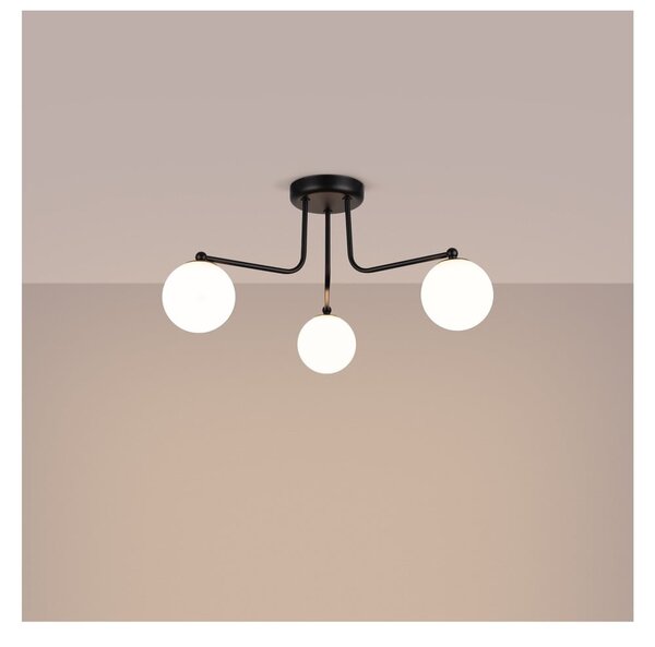 Czarno-biała lampa sufitowa Beam – Sollux
