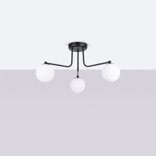 Czarno-biała lampa sufitowa Beam – Sollux
