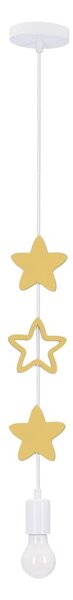 Żółty/biały żyrandol dziecięcy z metalowym kloszem Single – Candellux Lighting